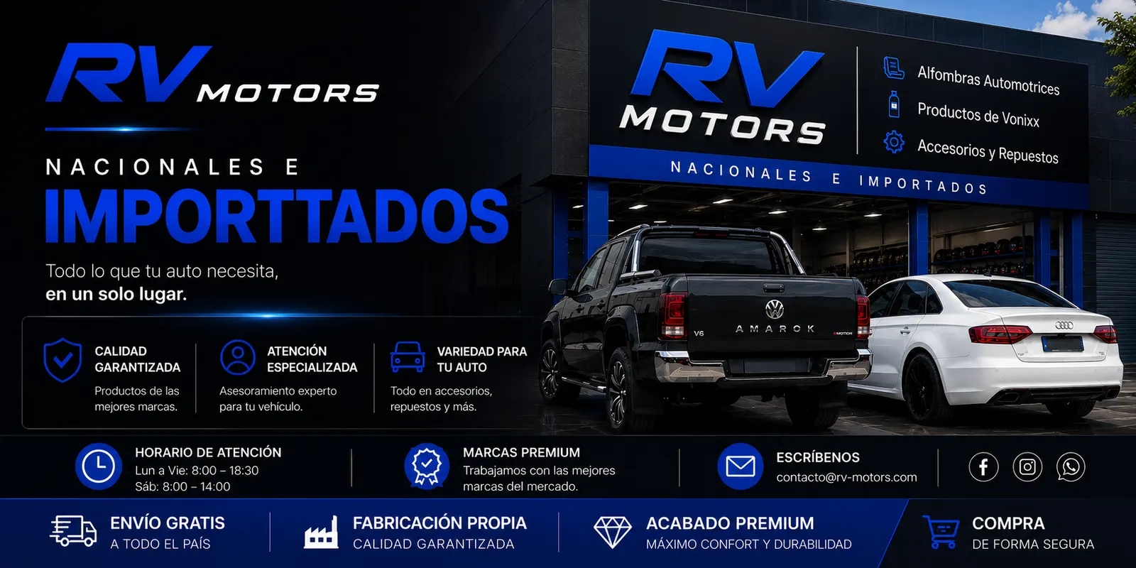 RV MOTORS — Nacionales e Importados. Todo lo que tu auto necesita, en un solo lugar.